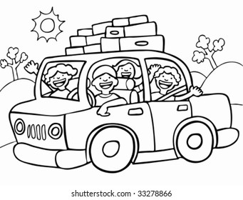 3,288 Family In Car Black And White Stock Vectors, Images & Vector Art ...