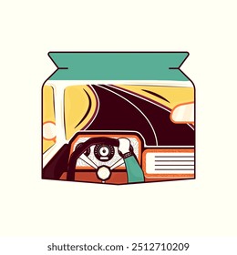 Road trip logo. Camping Adventure badge design. Travel logo graphics. Stock retro camp label.