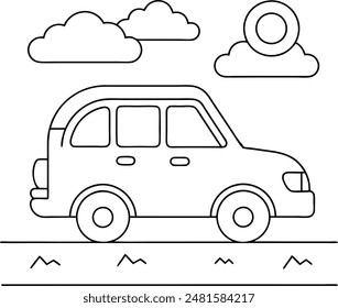 Road Trip Motorcar Coloring page 