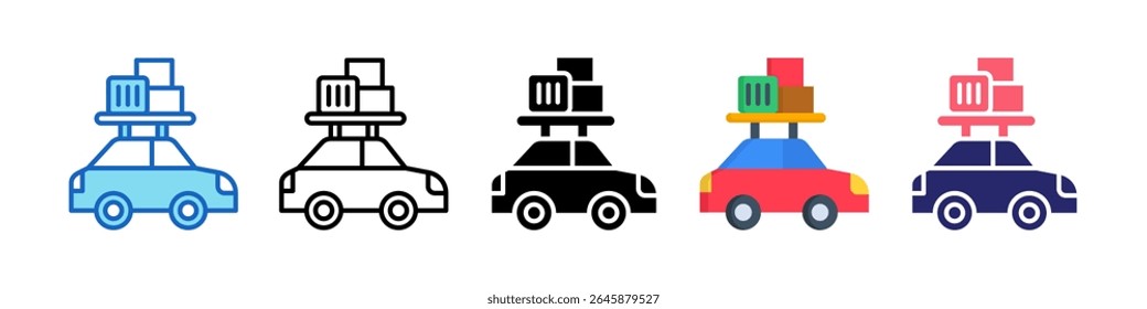 Road Trip Multiple Style Icon Set Collection.
