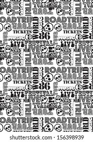 Road trip music tour pattern.
Illustrator swatch of repeat pattern included.