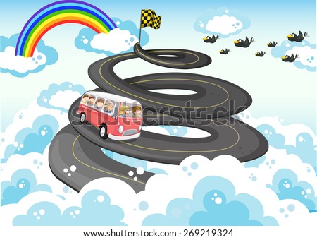 Similar – Image, Stock Photo round trip Sky Clouds