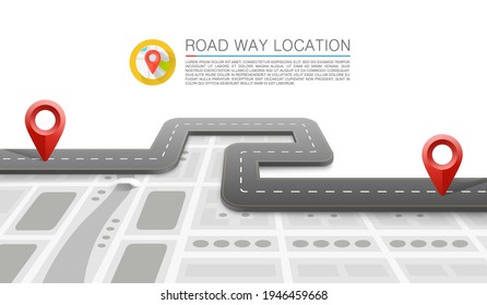 Road Trip taxi, Pave the Route, location information. Vector illustration
