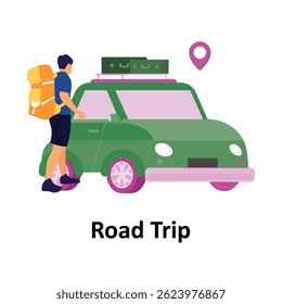 Road Trip Vector illustration which can easily modify or edit