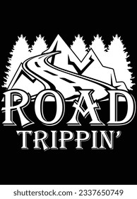 Road trippin' vector art design, eps file. design file for t-shirt. SVG, EPS cuttable design file