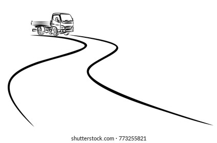 Road with truck.