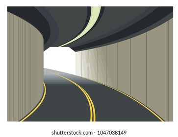 road tunnel exit/entrance simple illustration