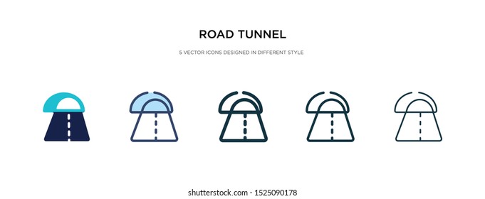 road tunnel icon in different style vector illustration. two colored and black road tunnel vector icons designed in filled, outline, line and stroke style can be used for web, mobile, ui