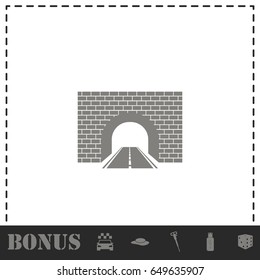Road tunnel icon flat. Simple vector symbol and bonus icon