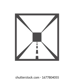 Road tunnel icon in flat style.Vector illustration.
