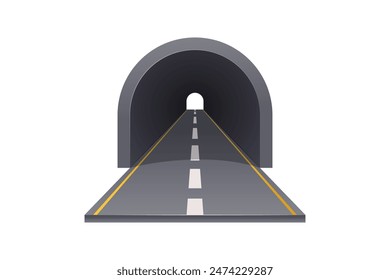 Straßentunnel-Symbol-Vektorgrafik isoliert auf weißem Hintergrund.