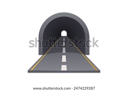 Road tunnel icon vector siolated on white background.