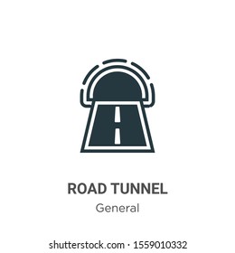 Road tunnel vector icon on white background. Flat vector road tunnel icon symbol sign from modern general collection for mobile concept and web apps design.