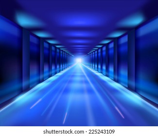 Road tunnel. Vector illustration.