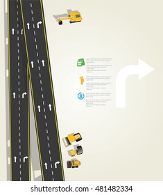 road under construction infographics top view