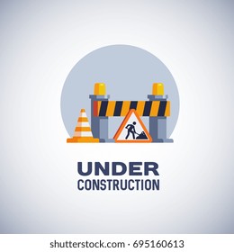 road under construction logo, vector illustration icon.