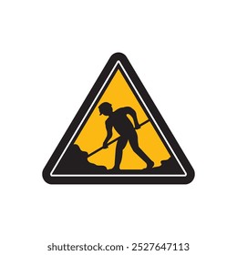 Ilustração vetorial do sinal da estrada em construção