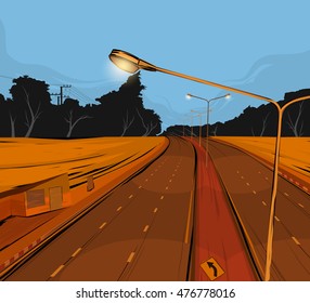 Road underpass scene vector transportation background