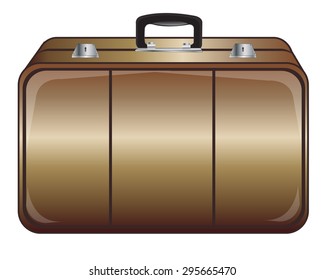 Road valise for things on white background