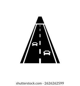 Road with Vanishing Point and Two Cars - Minimal Straight Lines
