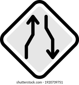 icono de línea de color de vector de carretera