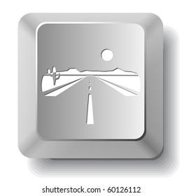 Road. Vector computer key.