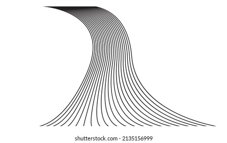 Road Vector Drawing, White Background

