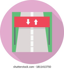road vector flat color icon 