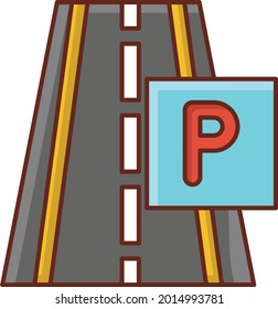 Straßenvektorflachfarbensymbol
