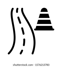 road vector glyph flat icon 