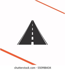 Road vector grey icon on white background. Road symbol stock  illustration. Business picture.