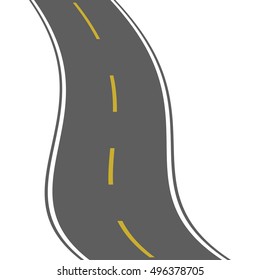 Road vector highway. Winding road. Vector illustration