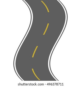 Road vector highway. Winding road. Vector illustration