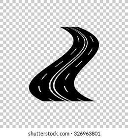 road vector icon - black illustration