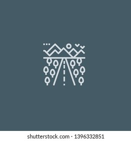 Road vector icon. Road concept stroke symbol design. Thin graphic elements vector illustration, outline pattern for your web site design, logo, UI. EPS 10.