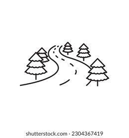 Road vector icon. Highway flat sign design. Asphalt road symbol pictogram. UX UI icon