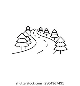 Road vector icon. Highway flat sign design. Asphalt road symbol pictogram. UX UI icon