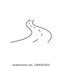 Road vector icon. Highway flat sign design. Asphalt road symbol pictogram. UX UI icon