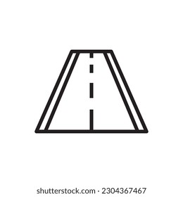 Icono de vector de carretera. Diseño de señas planas de la autopista. Pictograma del símbolo de la carretera asfaltada. icono de interfaz de usuario de UX