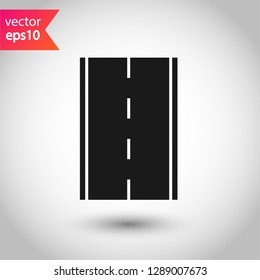 Road vector icon. Highway sign. Eps 10 flat symbol design