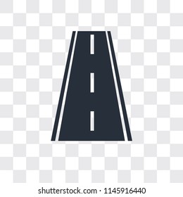 Road vector icon isolated on transparent background, Road logo concept