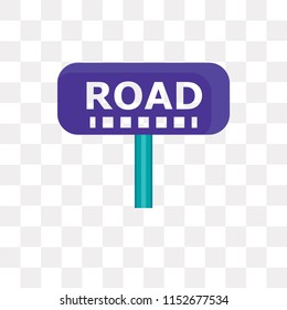 Road vector icon isolated on transparent background, Road logo concept