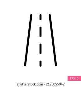Road vector icon in line style design for website design, app, UI, isolated on white background. Editable stroke. EPS 10 vector illustration.