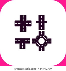 Road vector icon on white background.
