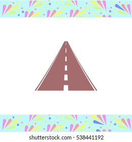 Road vector icon on white background. Isolated illustration. Business picture.