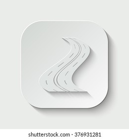 road vector icon - paper illustration