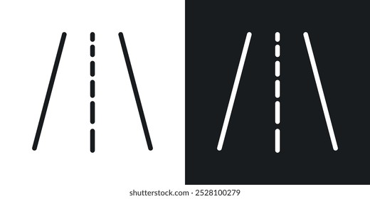 Road vector icon set in black and white