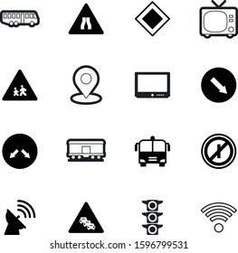 road vector icon set such as: crossing, map, icons, point, android, style, attention, front, pointer, real, advice, position, reflection, wave, highway, warn, frame, tour, label, little, siren, watch