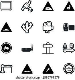 road vector icon set such as: ahead, view, business, nature, computer, bad, accounting, metal, dish, electronic, uneven, broadband, ride, zone, guidance, navigation, unevenness, motorcycle, limit