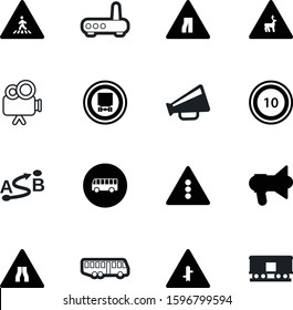 road vector icon set such as: video, deer, recording, cinema, house, message, old, image, navigator, limit, station, regulation, entertainment, destination, shout, route, sound, walk, picture